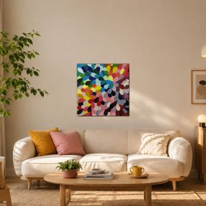 تابلو نقاشی مدرن بلوم | 50×50 سانتی‌متر
