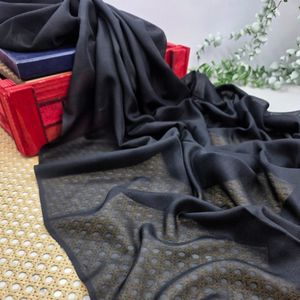 فروش اینترنتی شال مشکی سوپر نخ لب ترک قواره 190×80