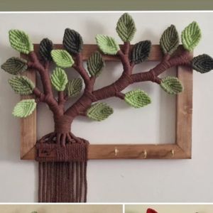 جاکلیدی چوبی مکرومه بافی پیچکی