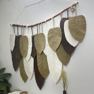 دیوارکوب برگ مدرن مکرومه پر برگ
