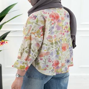 شومیز مانتویی گل دار آیسانا | تاتاتا