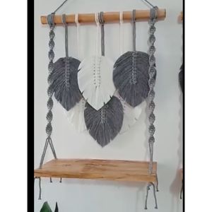 دیوارکوب شلف برگ مدرن مکرومه کاردست