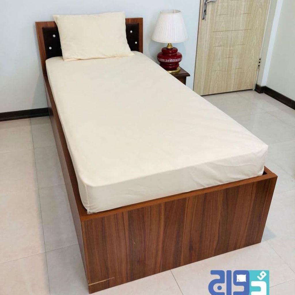 خرید اینترنتی کاور کشدار تترون ساده یک ونیم نفره رنگ کرم