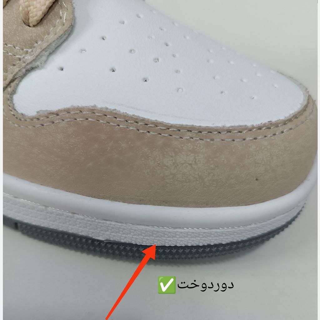 خرید اینترنتی قیمت کتانی مردانه نایک جردن گوچی کرم سفید طوسی