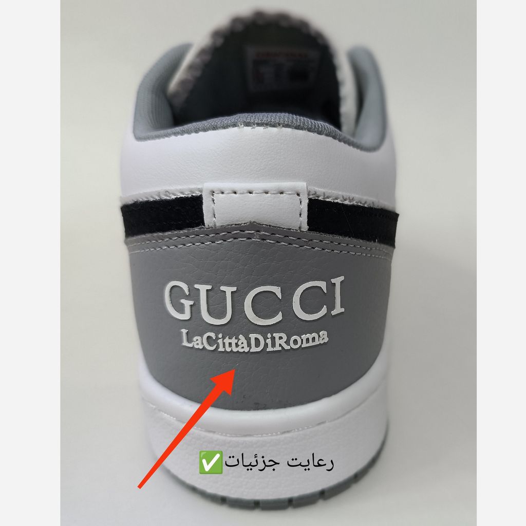 خرید اینترنتی قیمت کتانی مردانه نایک جردن گوچی کرم سفید طوسی
