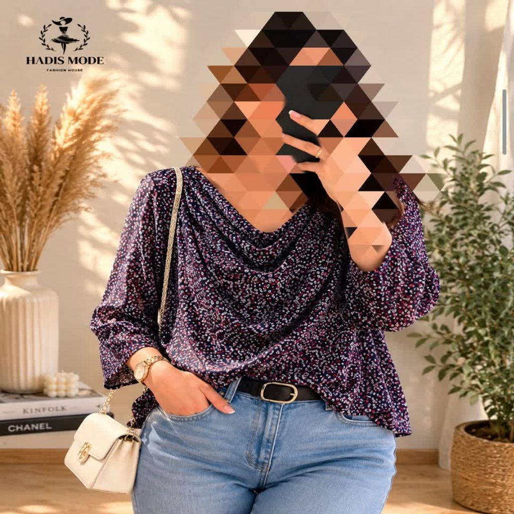 خرید اینترنتی قیمت شومیز یقه شل ریون وارداتی زنانه برندLAKE LAND