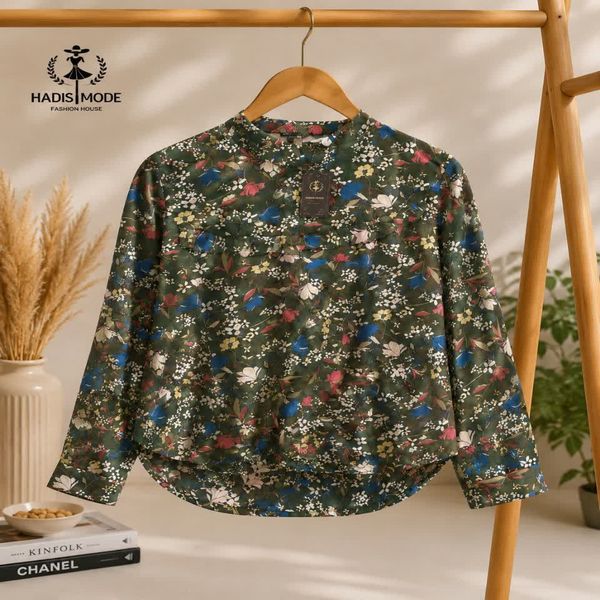 شومیز مجلسی حریر زنانه سایز بزرگ سبز وارداتی برند REDSKY