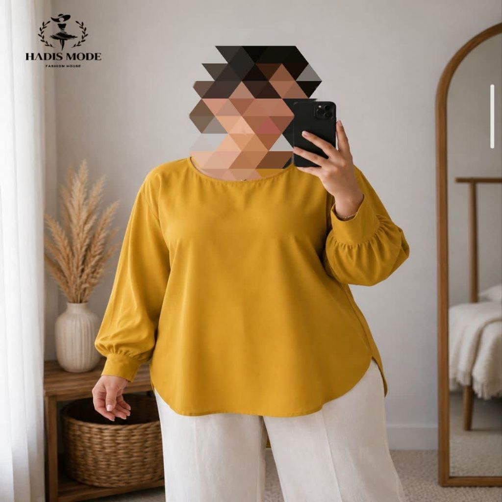 خرید اینترنتی قیمت شومیز کیمونو زنانه خردلی سایز 48 تا 52 وارداتی برندSTYLO