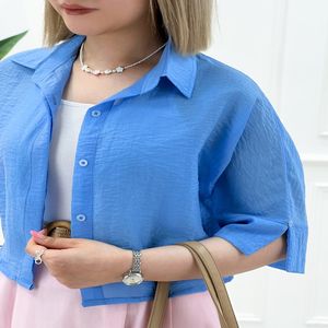 خرید اینترنتی قیمت کراپ شومیز جلو دکمه فریماه | تاتاتا
