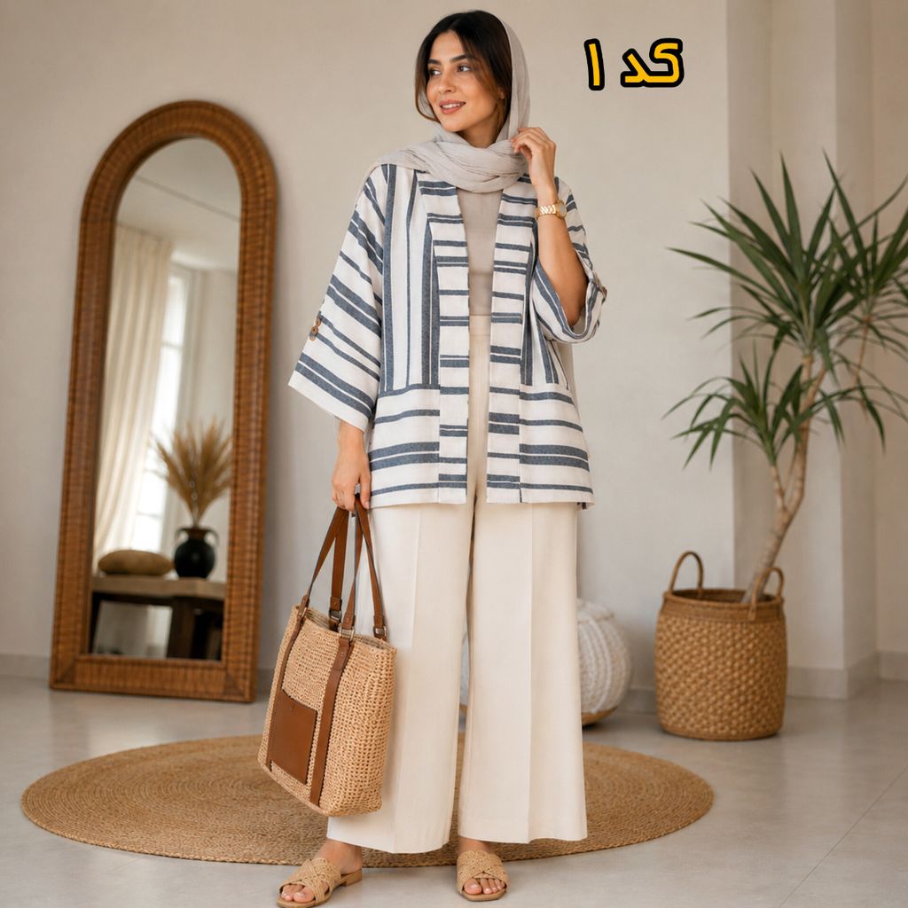 خرید انلاین مانتو تابستانه فری سایز پارچه لینن Linen خنک و سبک