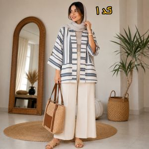 خرید انلاین مانتو تابستانه فری سایز پارچه لینن Linen خنک و سبک