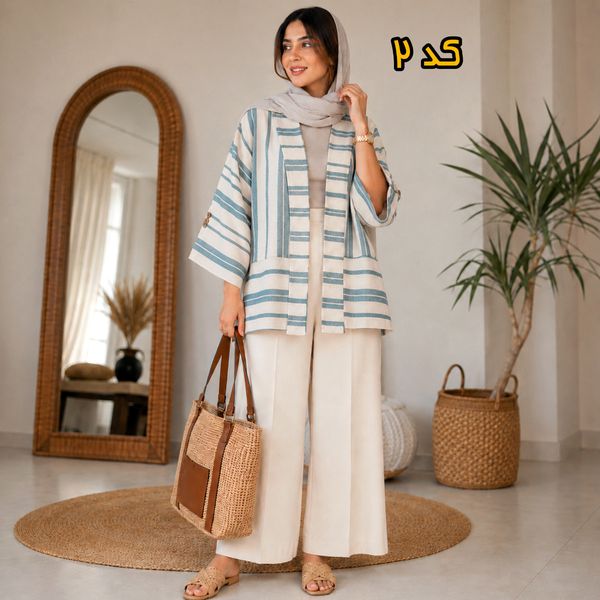 مانتو تابستانه فری سایز پارچه لینن Linen خنک و سبک
