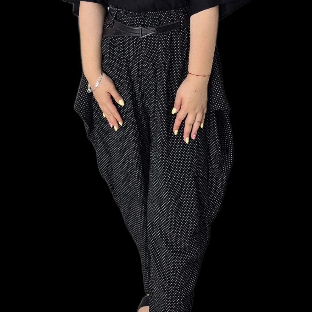 خرید اینترنتی شلوار خالدار نخی