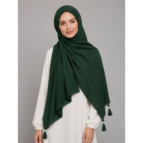 شال پلیسه منگوله دار ساده کد 101