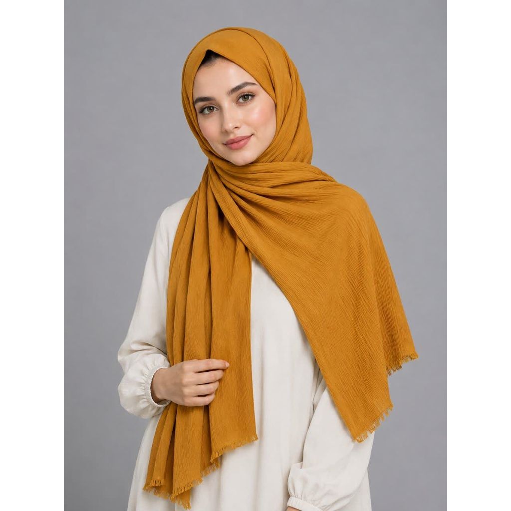 خرید اینترنتی قیمت شال پلیسه منگوله دار ساده کد 115