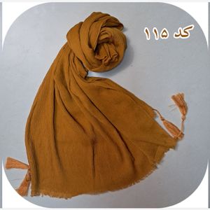 خرید اینترنتی قیمت شال پلیسه منگوله دار ساده کد 115