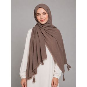 شال پلیسه منگوله دار ساده کد 111