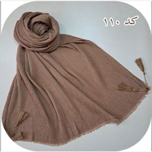 مشخصات شال پلیسه منگوله دار ساده کد 110