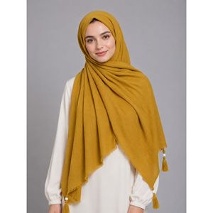 شال پلیسه منگوله دار ساده کد 117