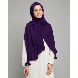 شال پلیسه منگوله دار ساده کد 116