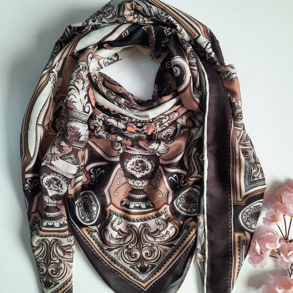 روسری نخی قواره 130 سیمارو کد P31764