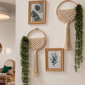 دیوارکوب گرد مکرومه مدرن