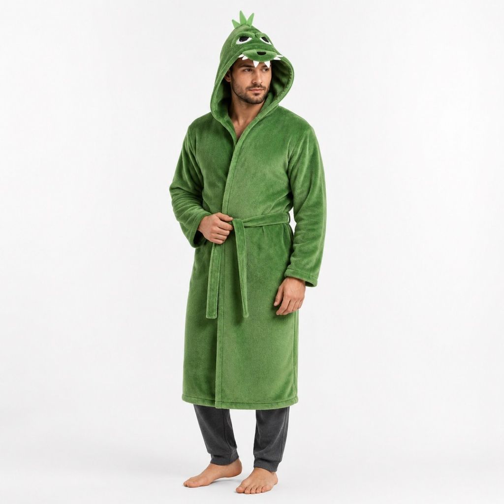 فروش اینترنتی حوله پالتویی مدل دایناسور جنس تدی دو رو سایزبندی کامل کودک تا بزرگسال