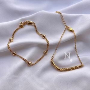 دستبند زنانه مدل گوی طرح طلا