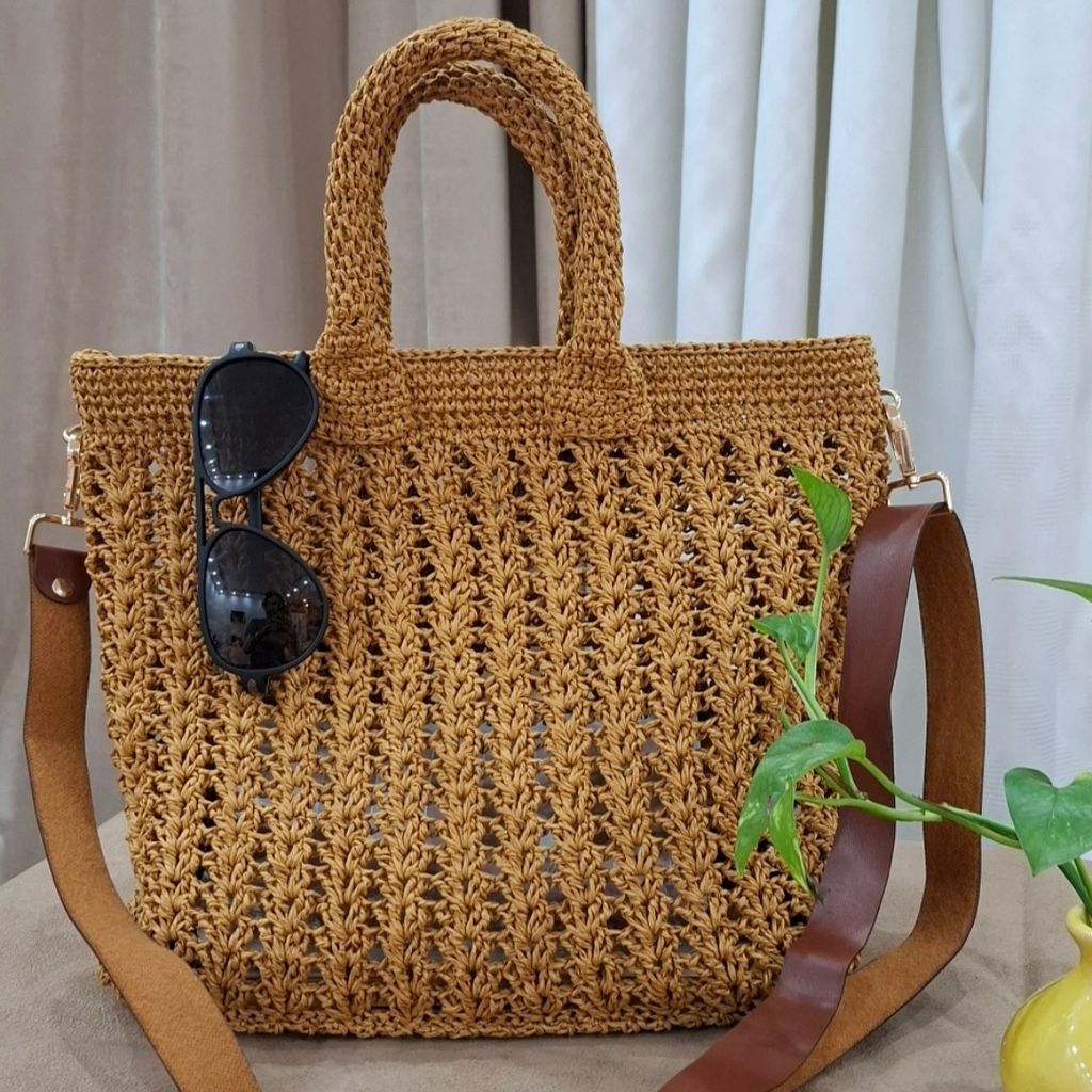 مشخصات کیف رافیا مدل گندمی