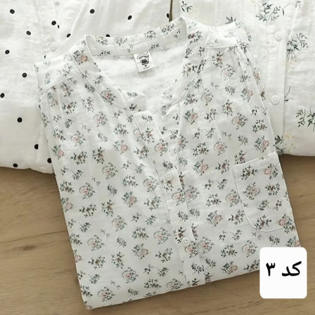 خرید آنلاین شومیز سفید زنانه طرحدارگلسا