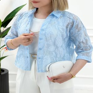 خرید اینترنتی قیمت شومیز و تاپ گل طرح برجسته | تاتاتا