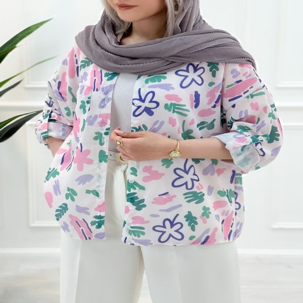 شومیز مانتویی طرحدار آدلیا زنانه