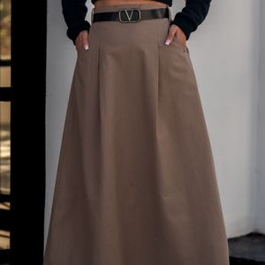 دامن مزونی کمربند دار