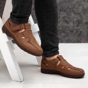 صندل مردانه تابستانی مدل برمودا رنگ عسلی