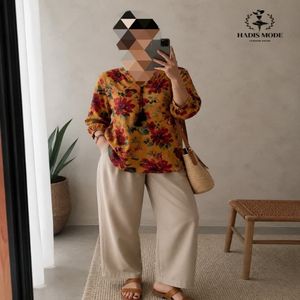 خرید اینترنتی قیمت شومیز تونیک جلو بسته زنانه کریشه گلدار
