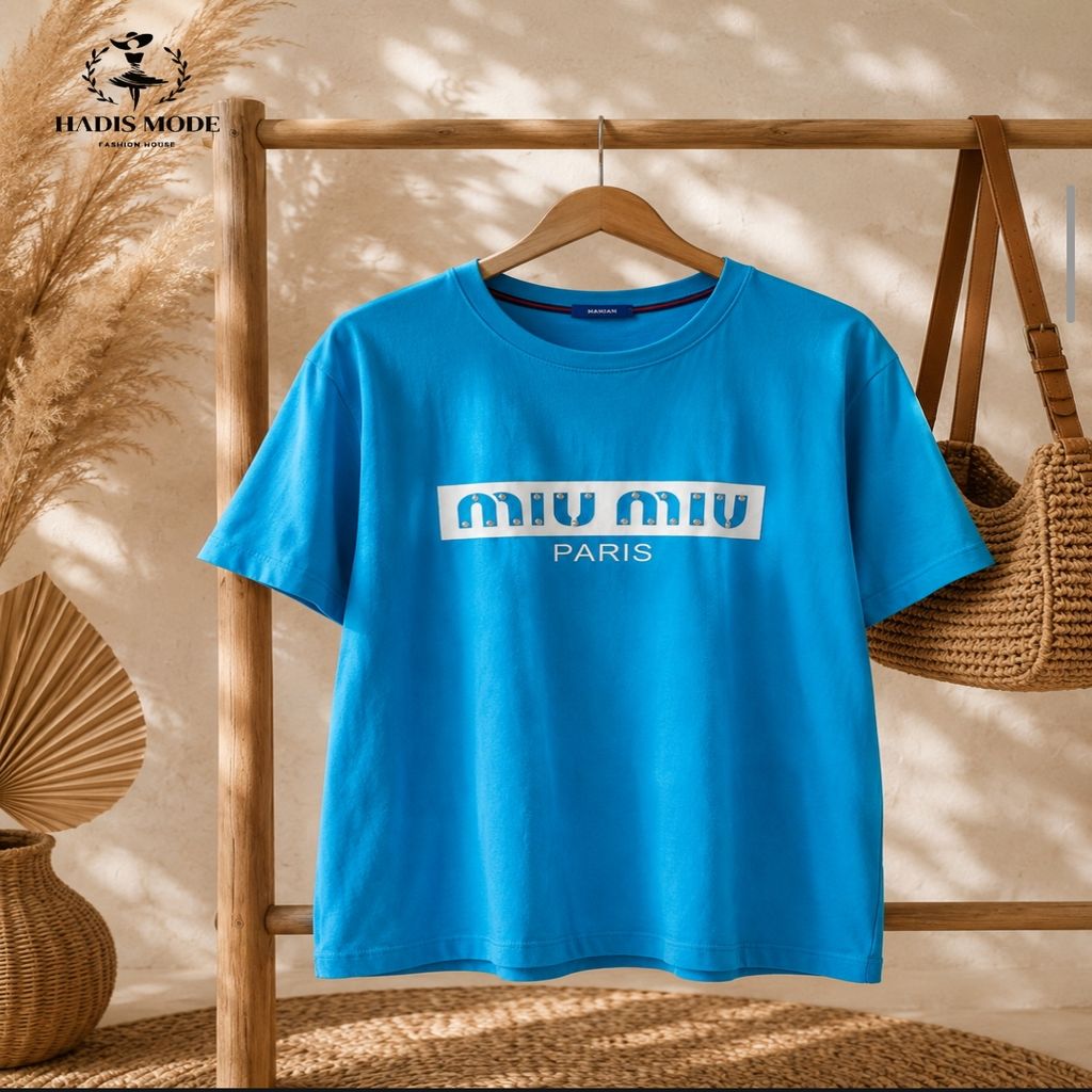 خرید اینترنتی قیمت تیشرت زنانه دخترانه نخ پنبه سایز بزرگmiu miu  فری سایز