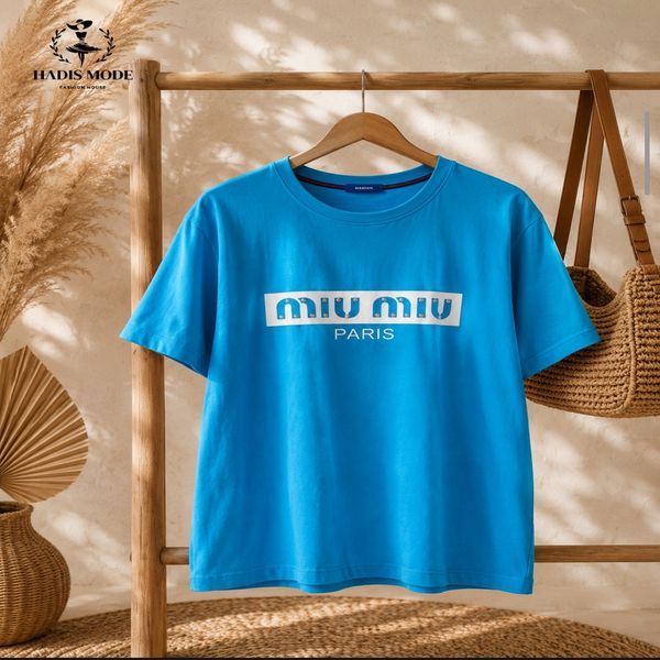 تیشرت زنانه دخترانه نخ پنبه سایز بزرگmiu miu  فری سایز