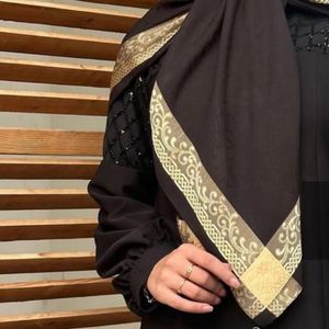 قیمت روسری وارداتی مشکی دور طلایی
