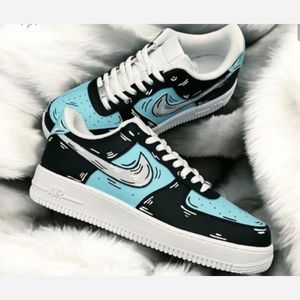 کتانی نایکی ایر فورس مشکی قابل شستشو زیره زرد نمیشه