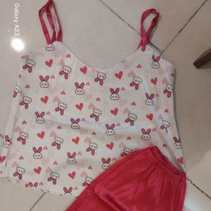 قیمت یت تاپ و شلوارک زنانه  تدی ساتن وارداتی
