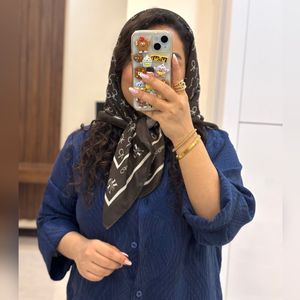 خرید آنلاین مینی اسکارف موکا طرح‌بندی