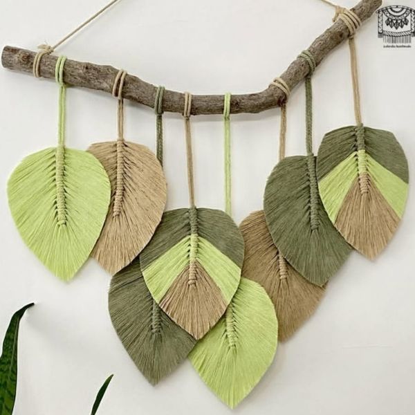 دیوارکوب برگ مکرومه بافی مدل افرا
