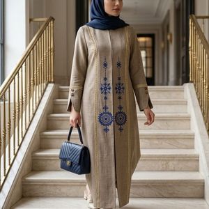 مانتو گلدوزی شانتون اسلپ آوا موکا