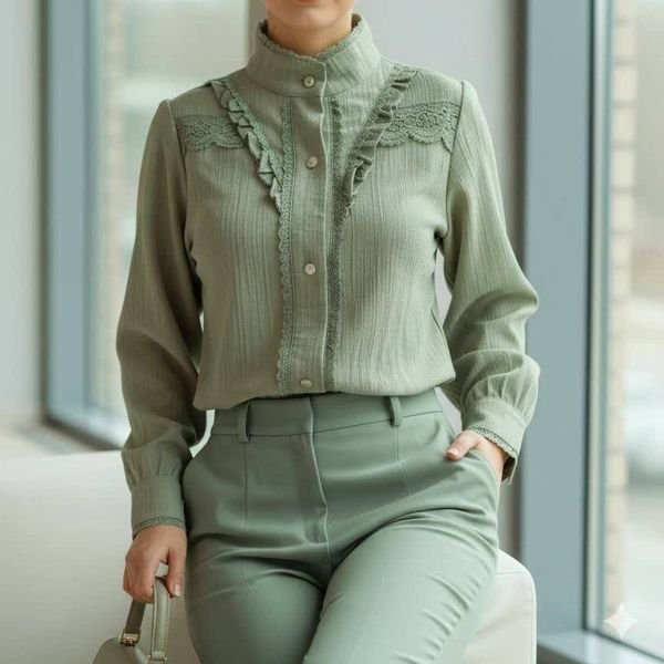 شومیز مجلسی مدل حسنا سبز