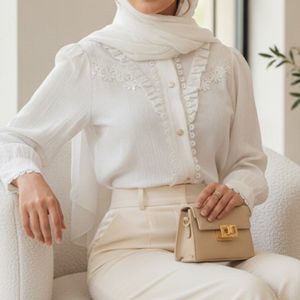 شومیز مجلسی مدل حسنا سفید