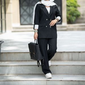 کت شلوار شانتون ژاکارد مدل چوک مشکی