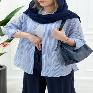 خرید اینترنتی قیمت مانتو شومیزی راه راه ریحانا
