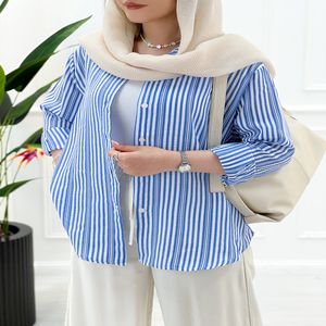 خرید اینترنتی قیمت مانتو شومیزی راه راه ریحانا