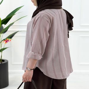 خرید اینترنتی قیمت مانتو شومیزی راه راه ریحانا