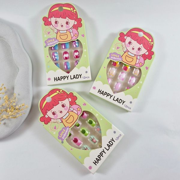 ناخن مصنوعی بچگانه فانتزی طرح کارتونی رنگی مناسب جشن و بازی کودک | دلسامه